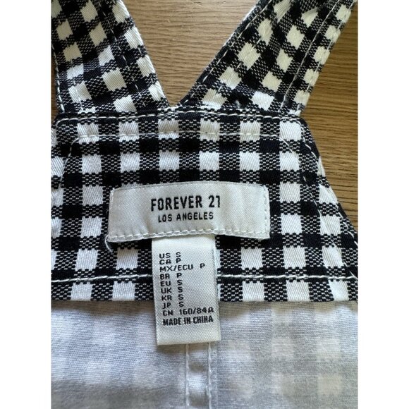 Forever 21 Jumper Overall Dress Skirt Women’s Small Checkered Black and White‎ - Picture 3 of 15